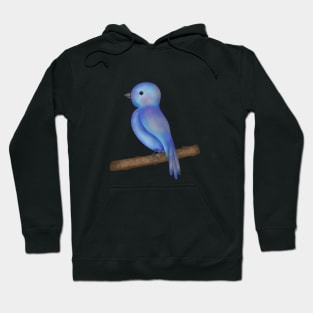 Cute blue bird on the branch Hoodie